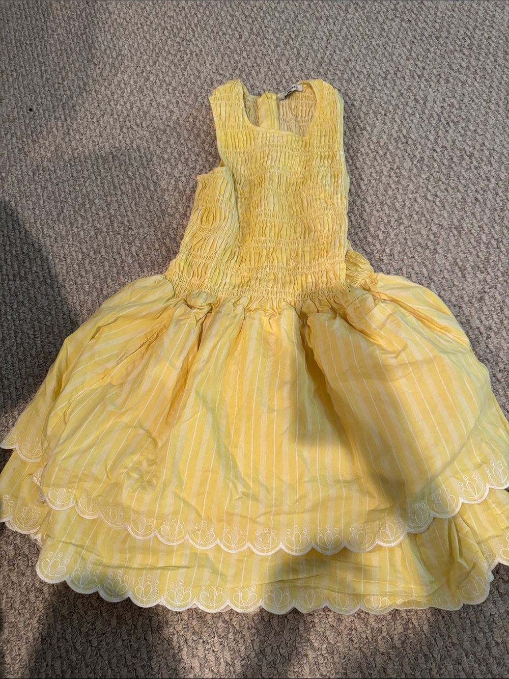 Sunny Yellow Smocked Girls' Theater Dress